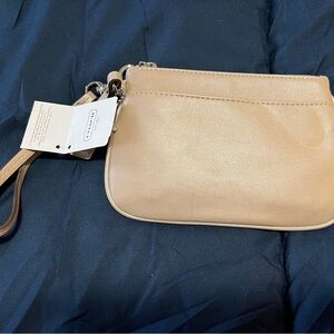 Coach Beige Leather Wristlet